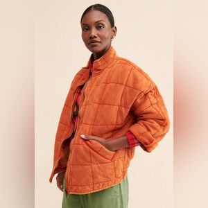 Free People Dolan Quilted Jacket Terracotta